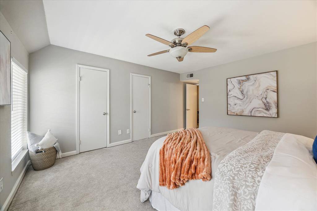 The two closets join together in the middle to add extra shared storage.