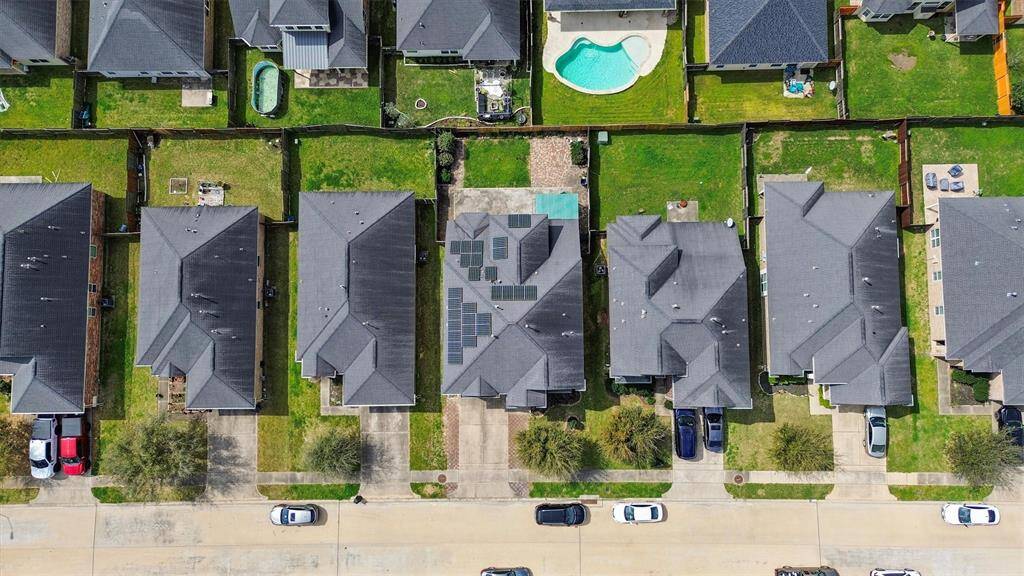 Aerial view above home