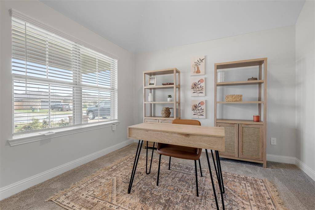 Home office is near the entrance