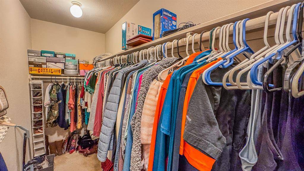 Walk in master closet.