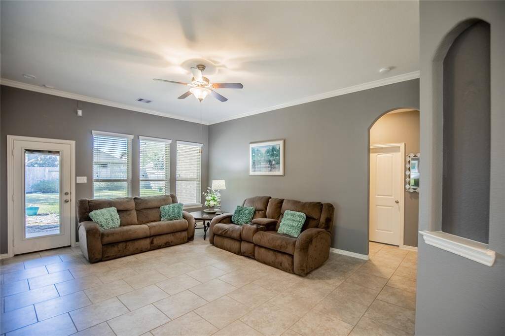 Plenty of natural light pours in through the beautiful large windows