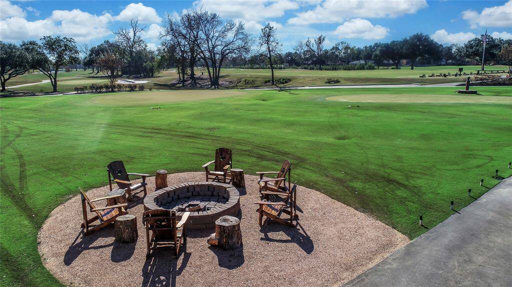 This gives a view of the golf course.