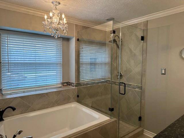 Beautiful separate tub and a frameless shower