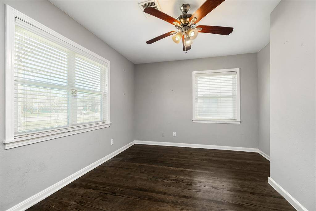 Large backyard with deck