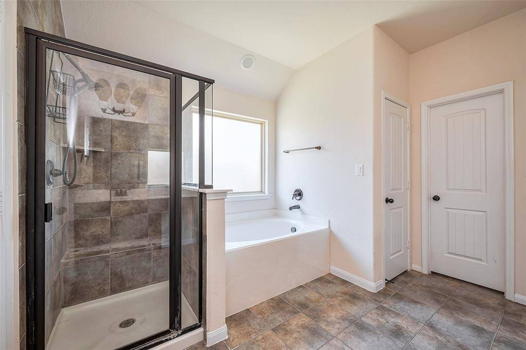 Separate shower.