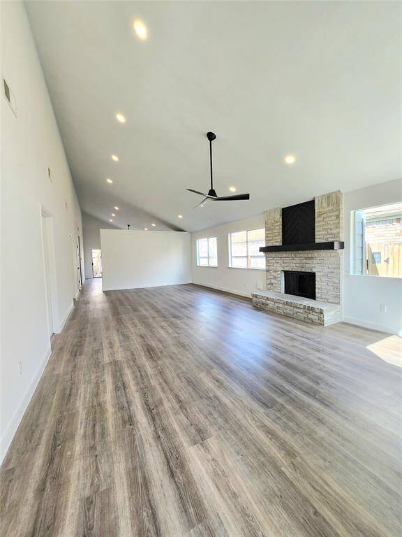 High ceilings, lots of light and spacious living area.