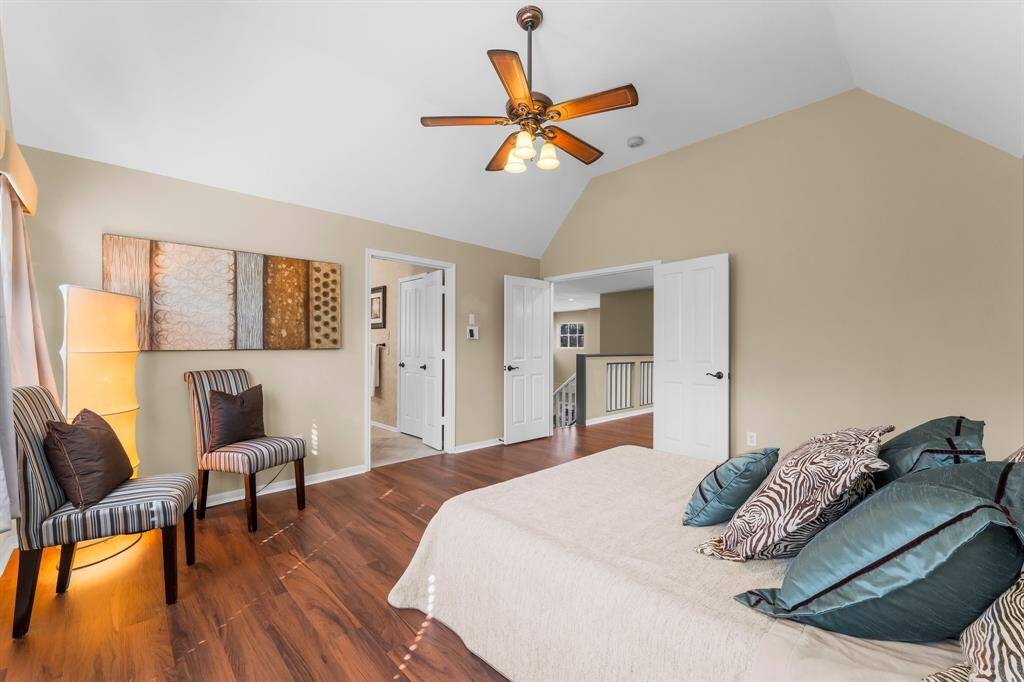 Walking upstairs, we turn right to the Master Bedroom