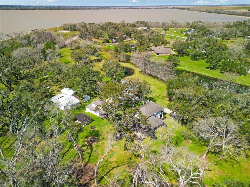 Aerial view of the back of the home.
