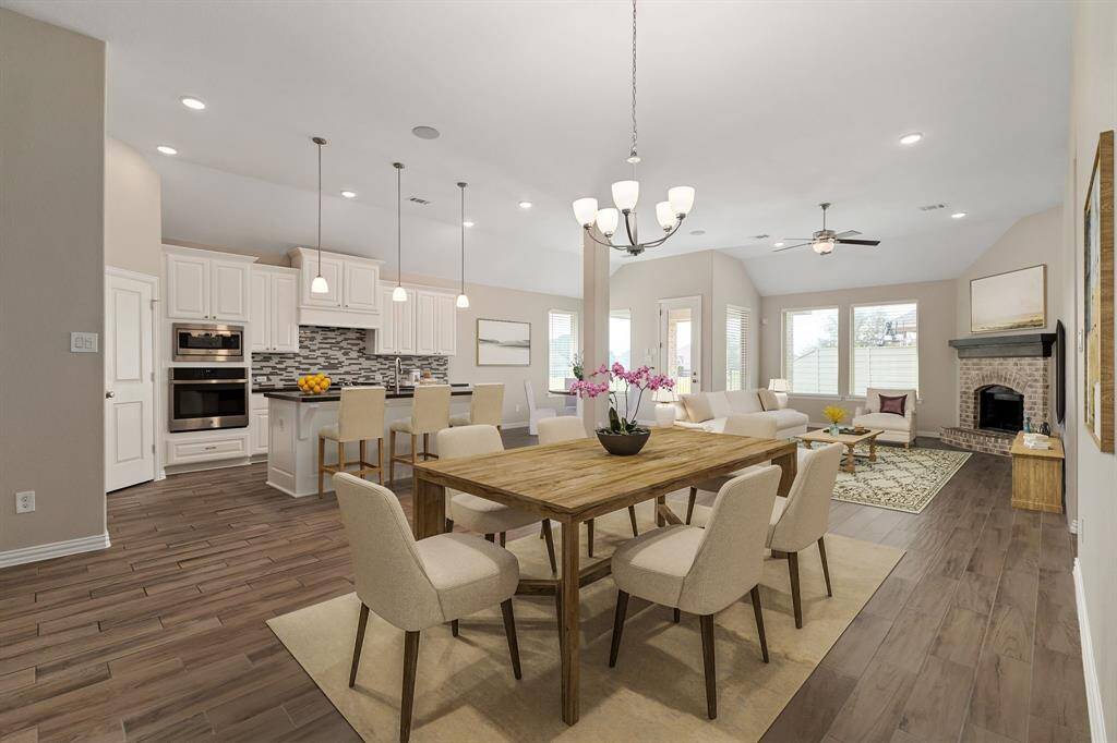 Virtual staging of the den and dining area!