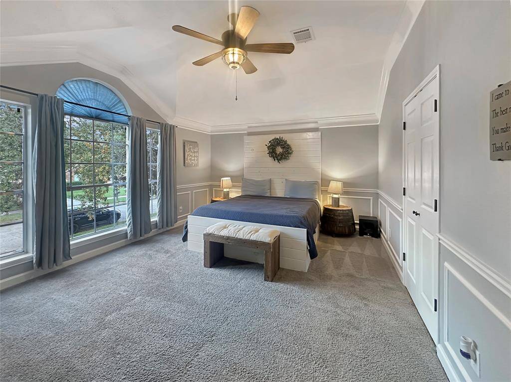 The master suite is a true retreat, a peaceful oasis with a spa-inspired bathroom and a walk-in closet.