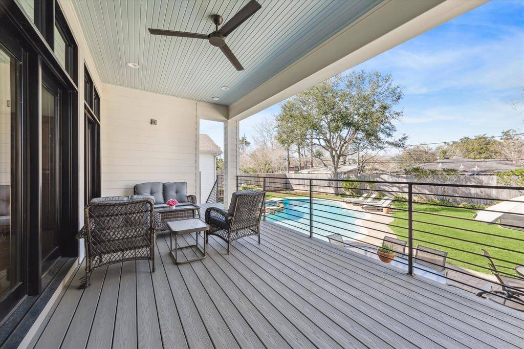 Awesome covered porch off the family room offers a nice setting for outdoor entertaining.