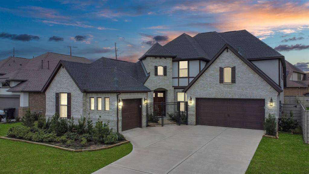 An evening view of the home.