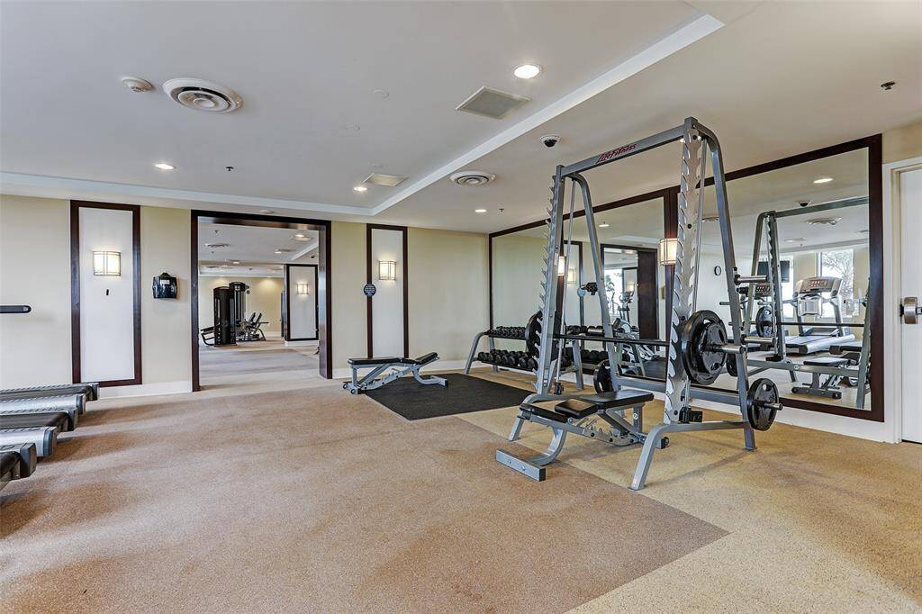 The 3500 square foot fitness center is furnished with top-of-the-line Lifetime equipment, ensuring a state-of-the-art exercise experience for all users.