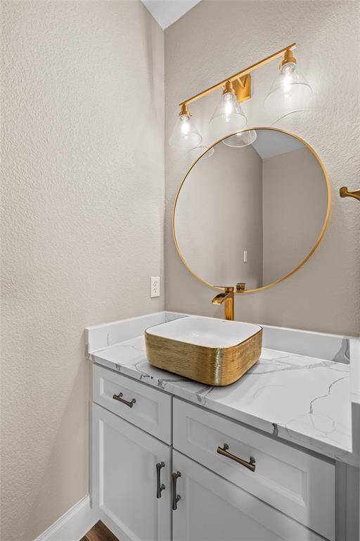Upgraded master bathroom with double sinks