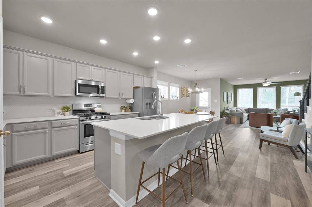 This stylish, open kitchen is the heart of the home!
