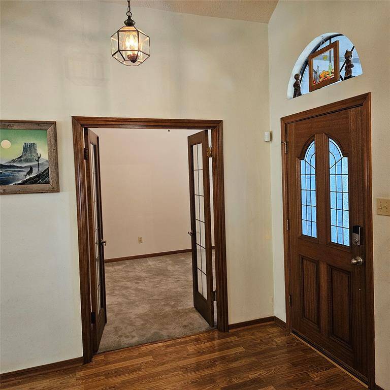 Front entry and office with French doors