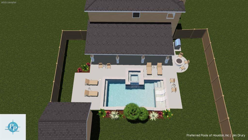 This image showcases a professionally designed virtual pool concept to help you envision the backyard oasis you could create. While the property does not currently feature a pool, the rendering highlights the potential for luxury outdoor living. Perfect for entertaining, relaxing, or enhancing your home value – bring your dream pool to life right here!