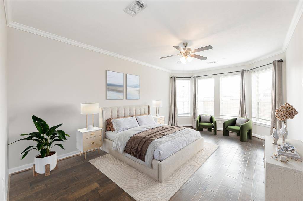 Virtual Staged primary suite.