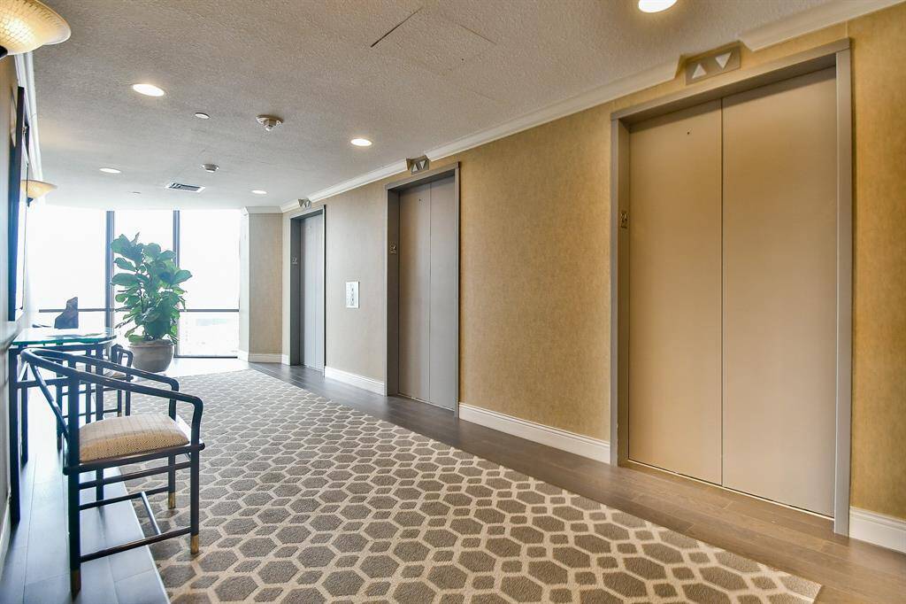 Conveniently located near the elevators, this unit offers easy access to and from the building. It also comes with two assigned parking spots, just 20 feet from the elevators in the parking garage, providing ultimate convenience.