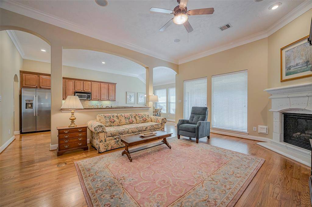 Another view of the den looking into the kitchen and breakfast area. Notice all of the natural light.