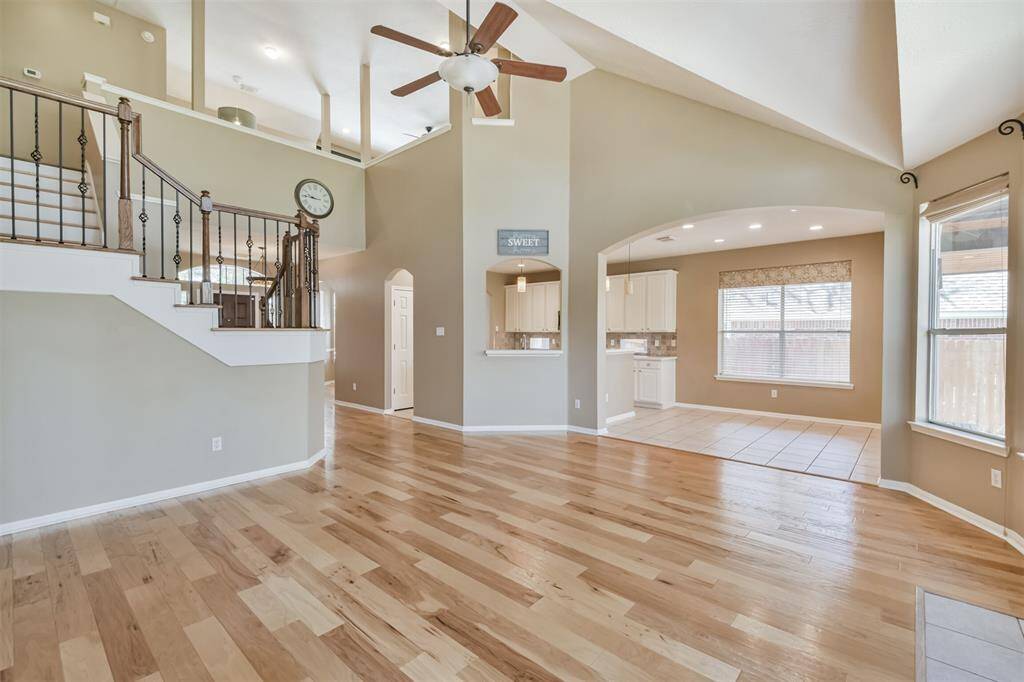 With the high ceilings and pass through to the kitchen, it’s easy to keep communication flowing between the spaces.
