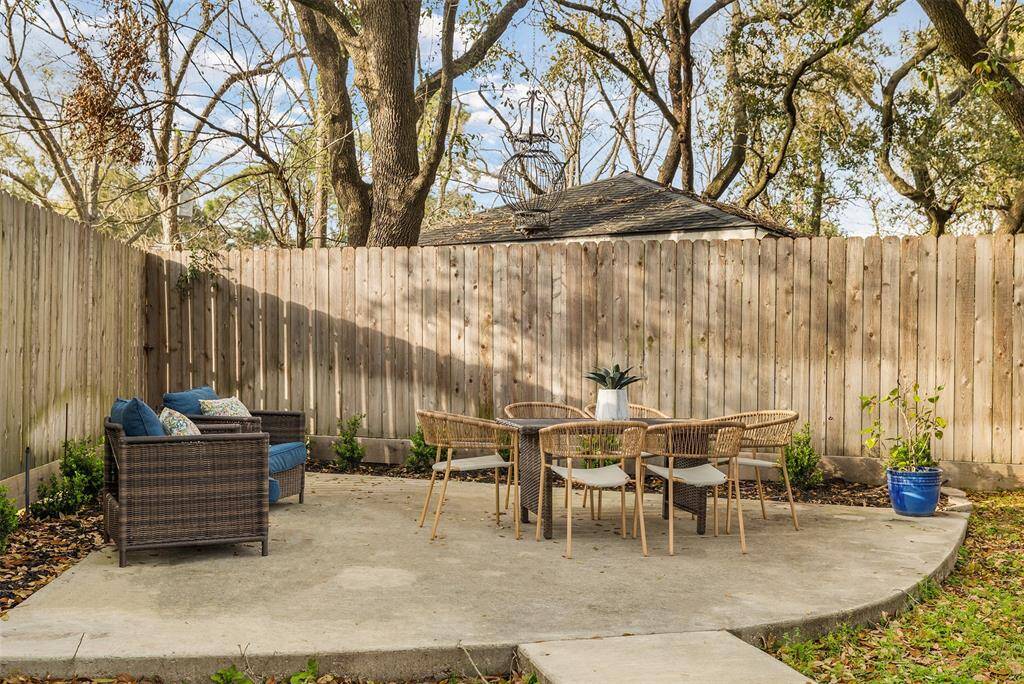 This is a great place to entertain! You can add string lights and make this area like your own beer garden.