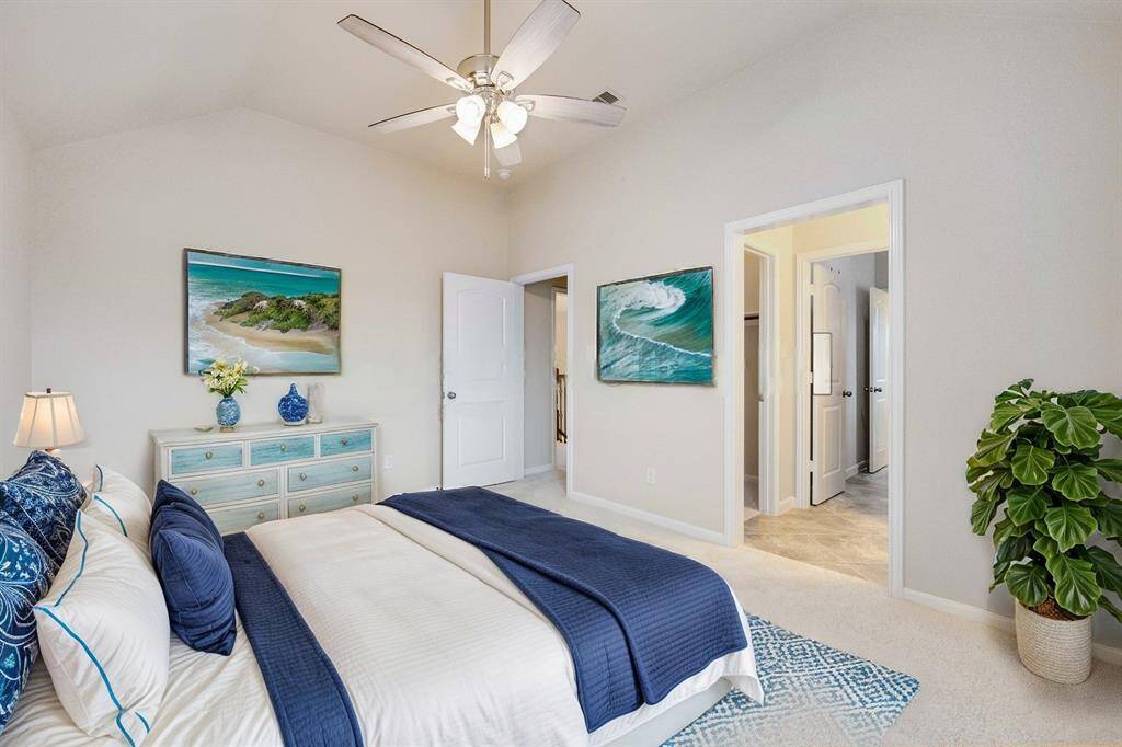 Virtually staged upstairs bedroom