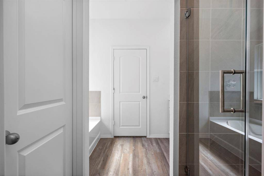 This primary suite bathroom was designed for two!