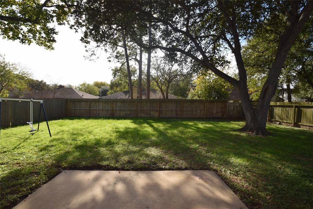 Fully fenced backyard.