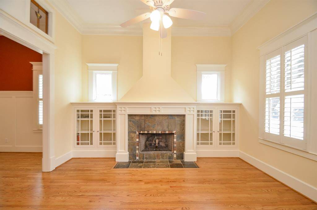 Formal living room with fireplace.