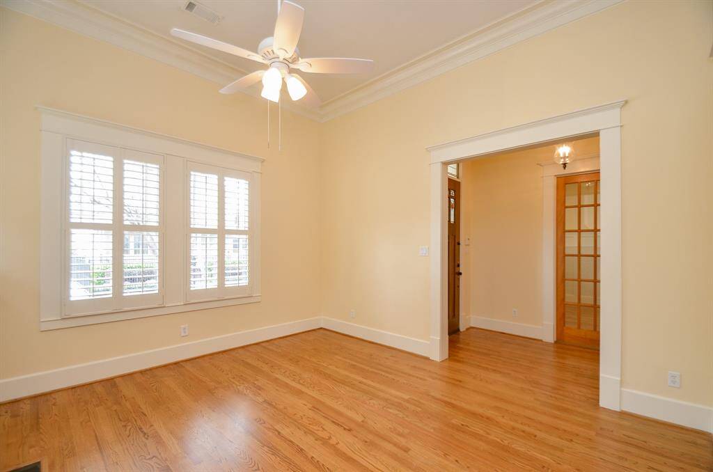 View from the living room towards entry hall.