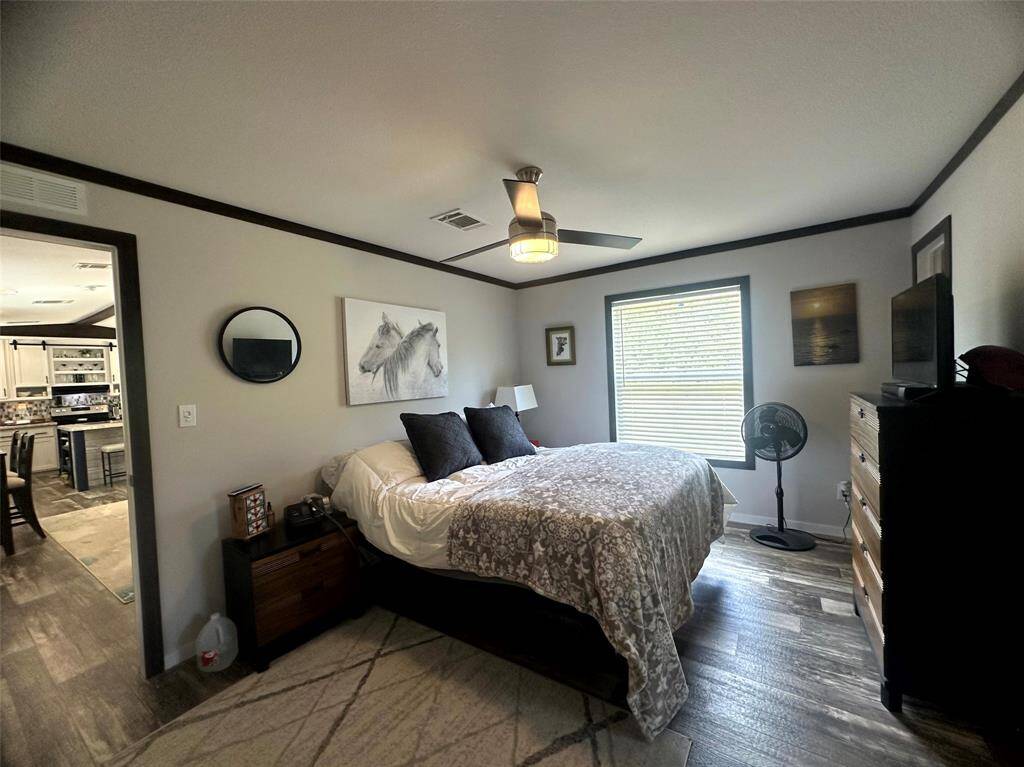 Your primary suite is located just off the living room, but it's a split floor plan for your privacy!