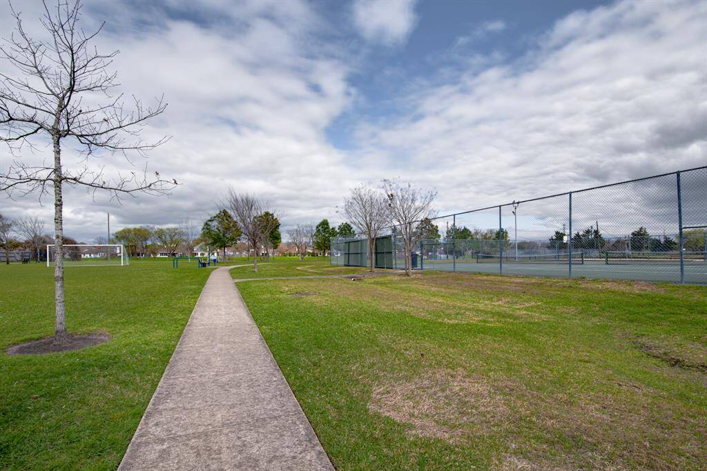 Soccer field and tennis courts.