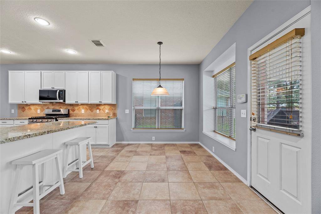 Breakfast area has great natural light from the large windows.
