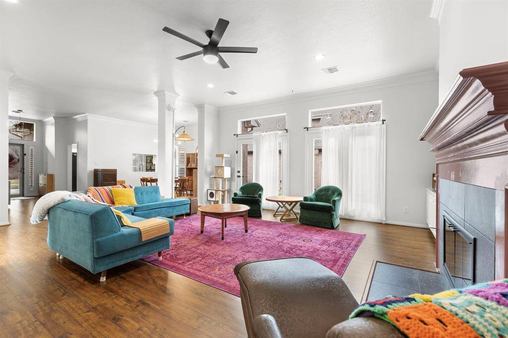 Wow look at the size of this living room! Opens to the dining and kithchen with doors that open to the back yard!