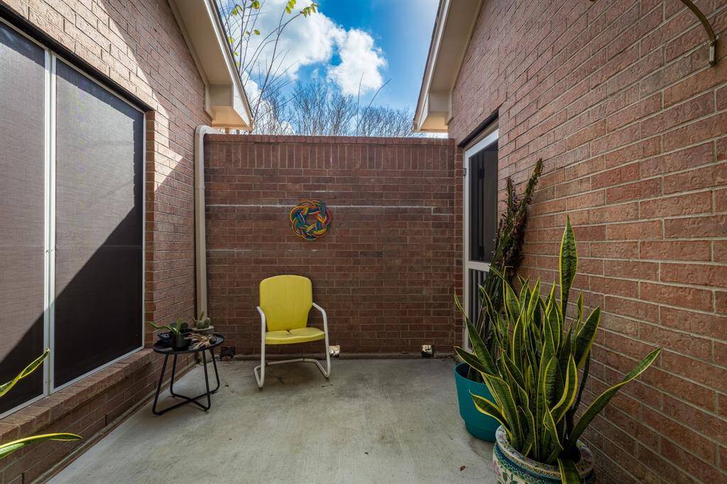 Nice court yard just off living area and one bedroom.