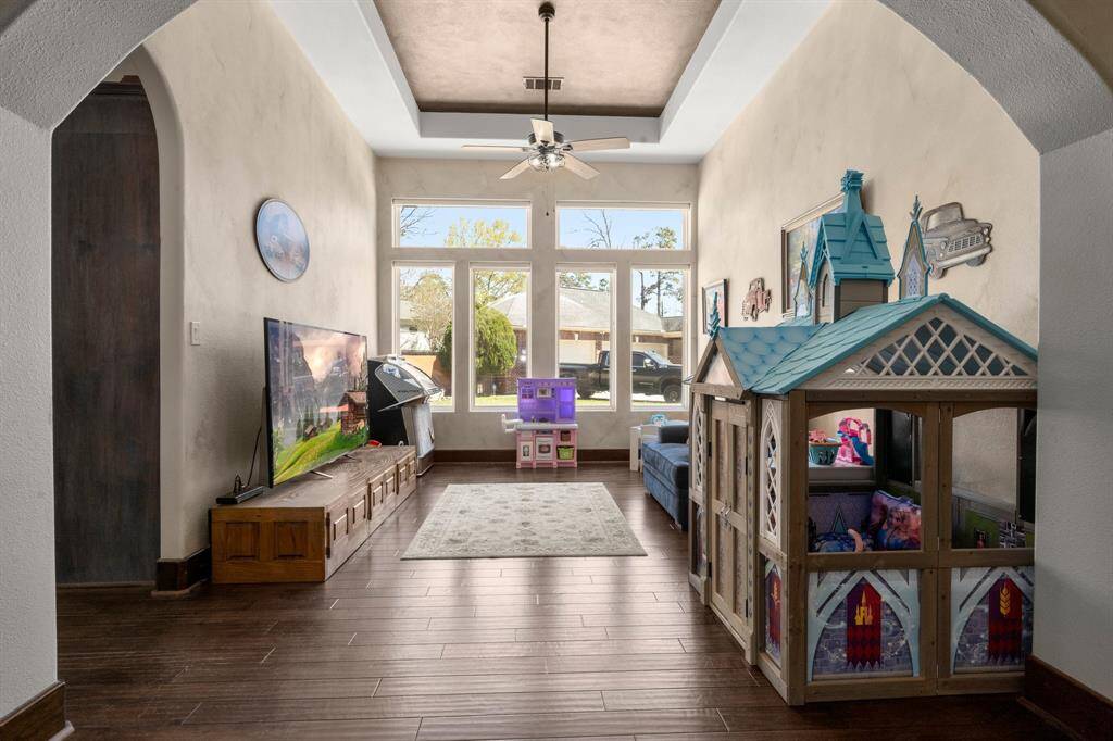Dining room currently used as play area.