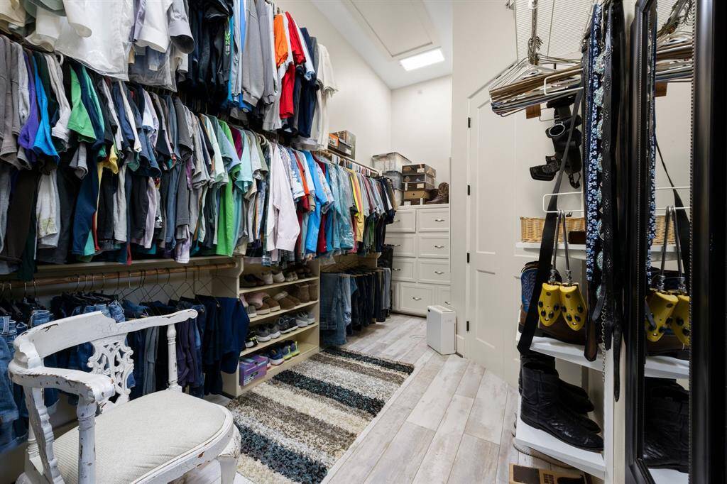 Large custom closet with built ins.