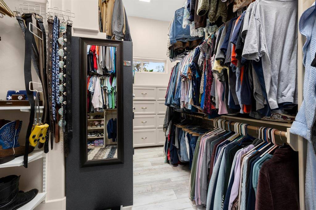 Large custom closet with built ins.