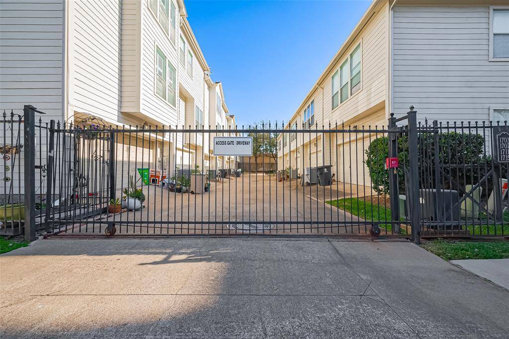 Gated entrance to garage
