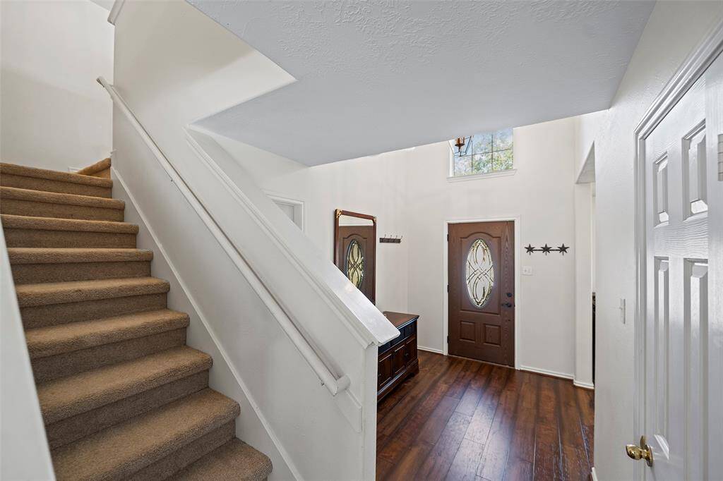These stairs lead to the upstairs living spaces!