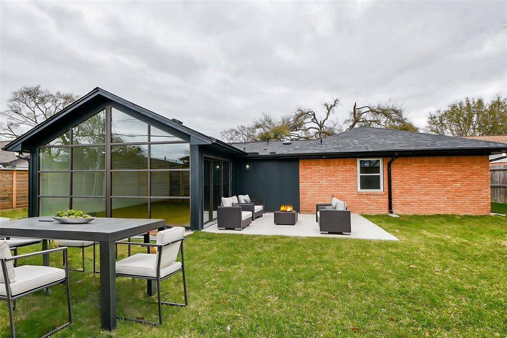 The exterior space just off the great room is perfect for extended entertaining.
