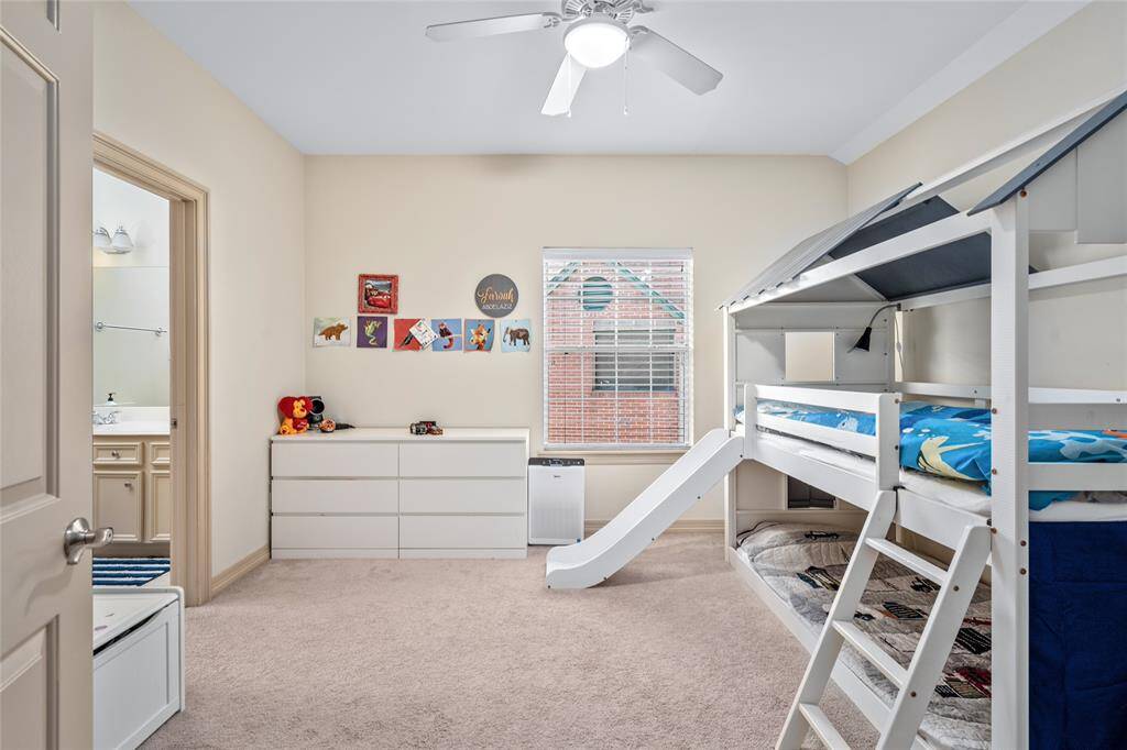 Bedroom 2, with adjoining bath.