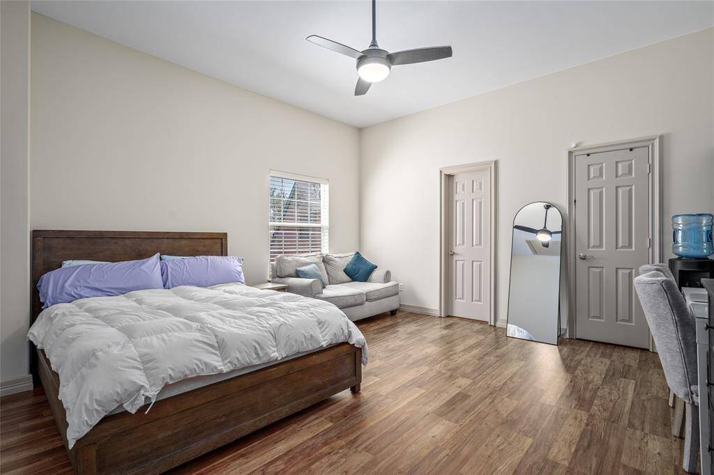 The garage apartment provides a 5th bedroom.  The flex space allows for many options.  Behind those 2 doors:  bath and large walk-in closet.