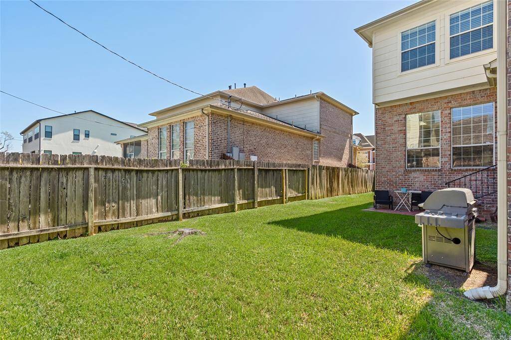 Fully fenced backyard.