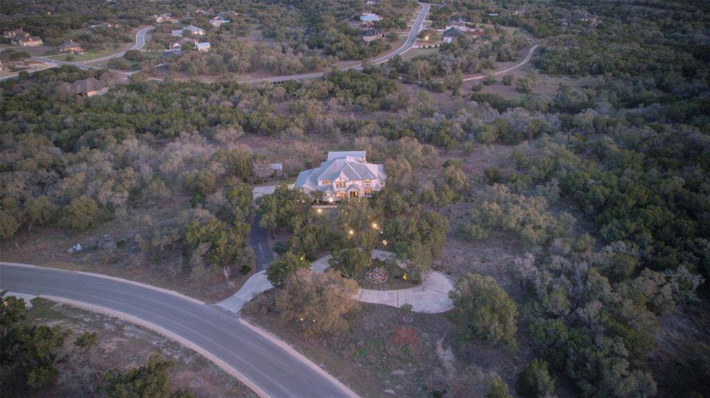 Aerial front Street view of the property.
