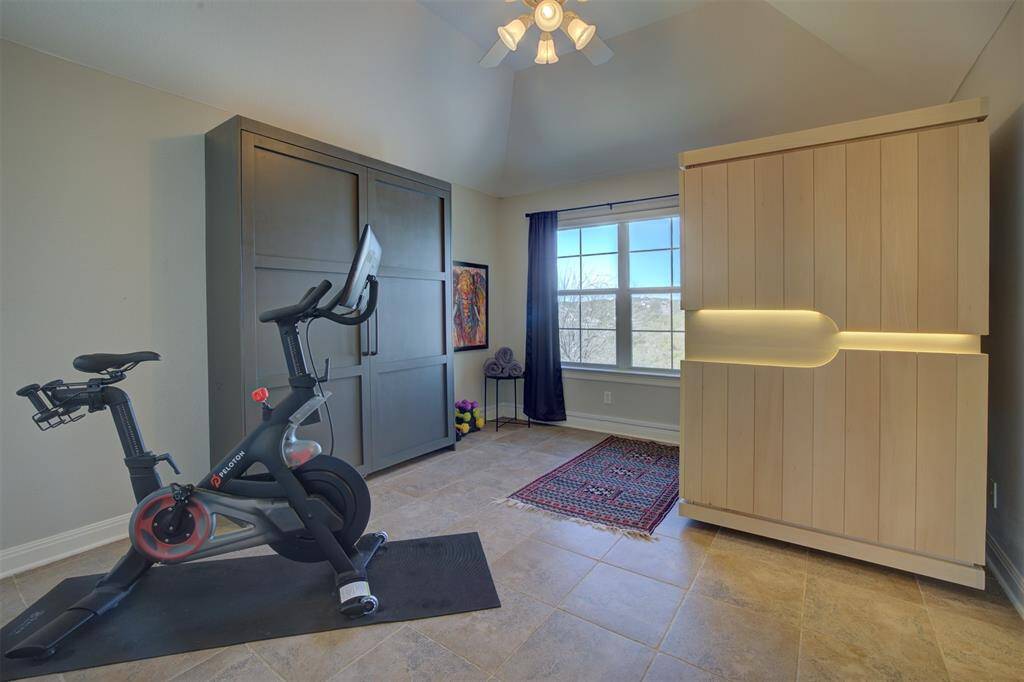 Exercise Room with Built-In Murphy Bed.