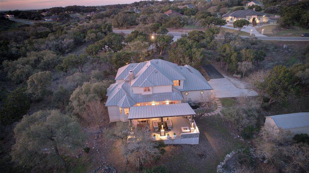 Aerial of new back patio added in 2021.