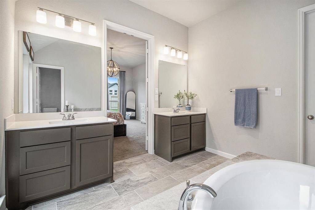 Stunning primary ensure and fabulous soaking tub