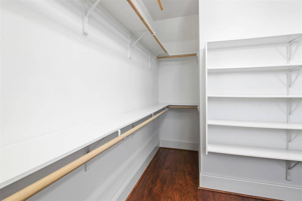 View of the section of the closet that wraps around.